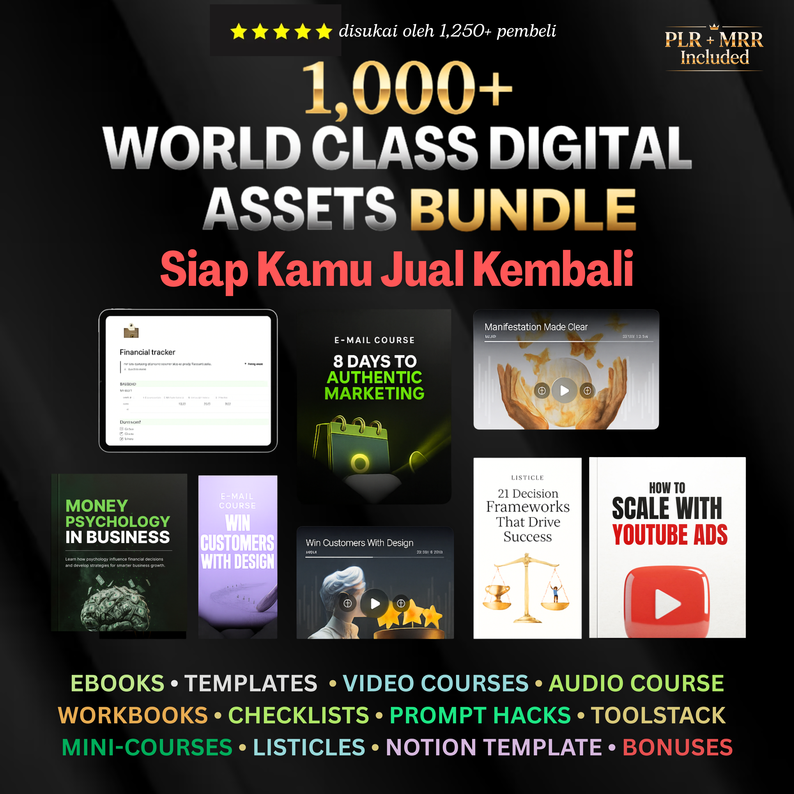 1,000+ Produk Digital Siap Pakai — Branding Ulang &amp; Jual dengan Nama Kamu!
